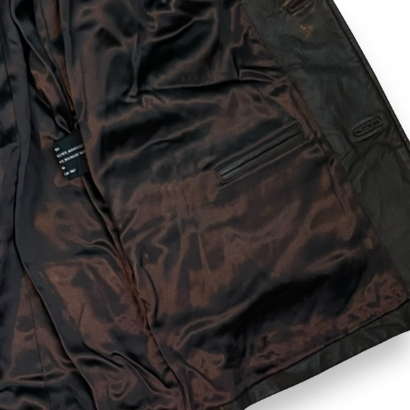 Couture by J Park Lamb Leather Blazer Coat Jacket 3 Button Flap Pockets Mens XL - Picture 7 of 11